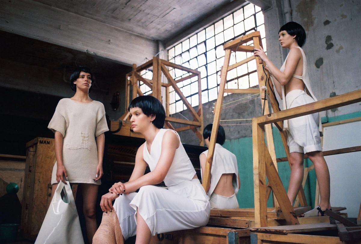 MAYDI Tunic dress hand-knitted and Tank top hand-knitted by ROOMIE FASHION EDITORIAL #10