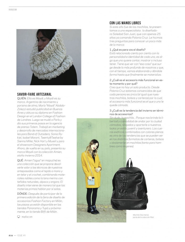 RANDOM, PAGE 1, DMAG41, SAVOIR-FAIRE ARTESANAL, MAYDI