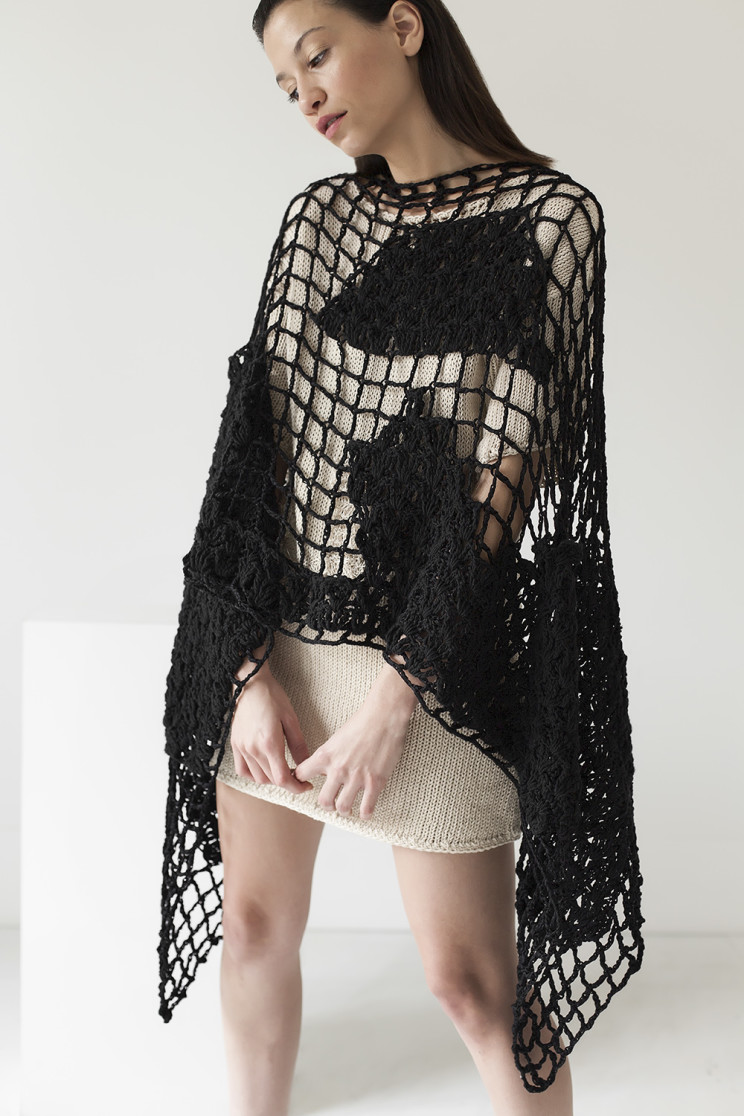 Landscape shawl, cotton ribbon, handmade, crochet, knitwear, tejidos, fibras naturales, Net SS2016, Maydi